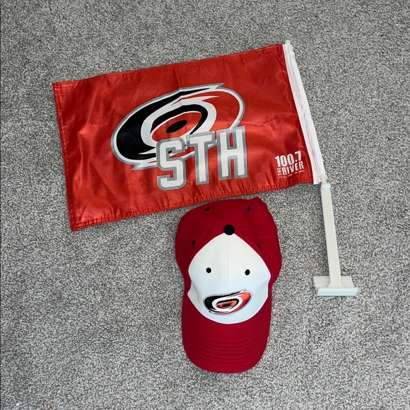 Car Truck window flag Carolina Hurricanes Canes Eye Logo Chevrolet Chevy Cap hat - Picture 1 of 2